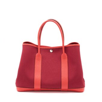 Hermes Garden Party 36 Negonda/Canvas Rouge Grenat SHW Stamp A