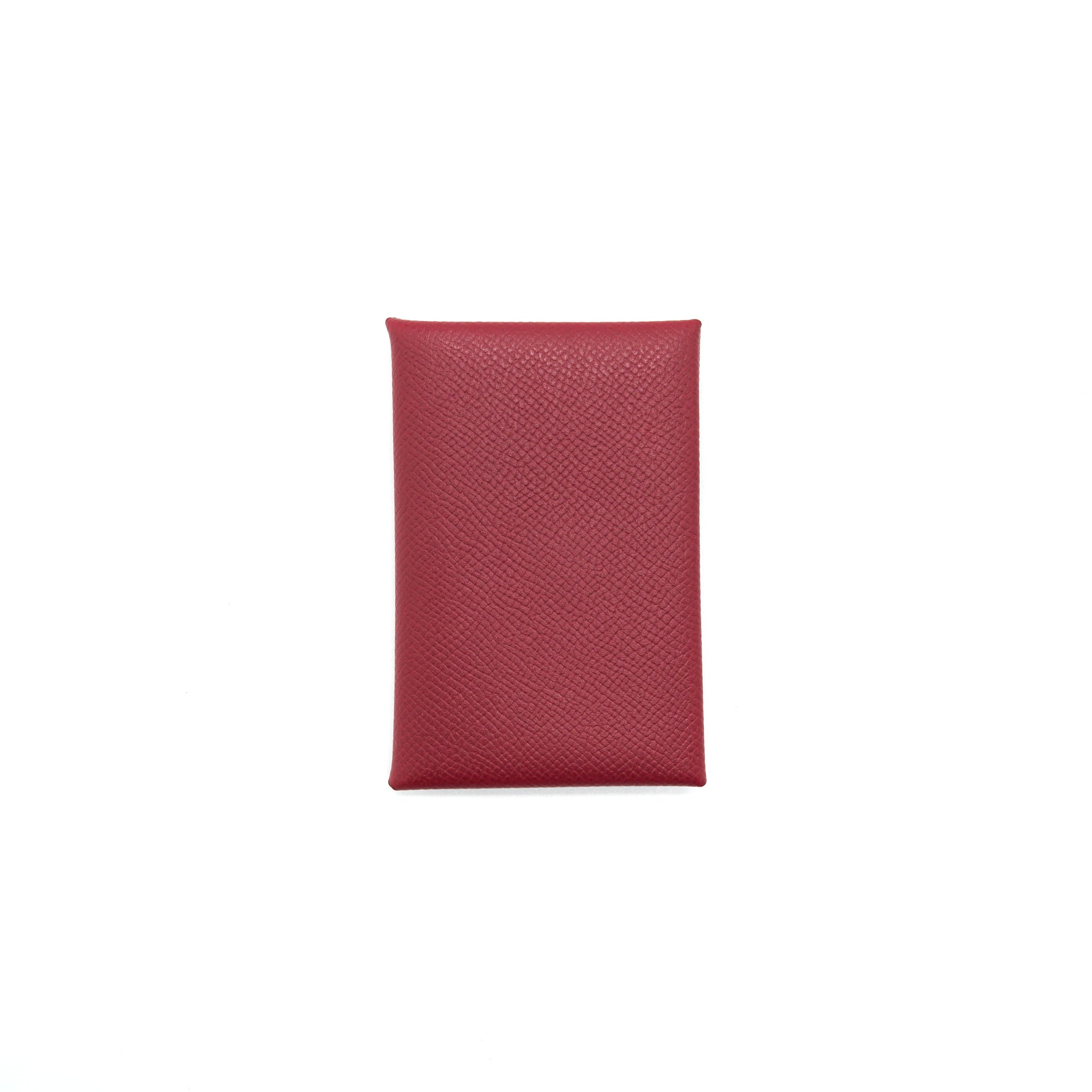 Hermes Calvi Card Holder in Rouge Grenat
