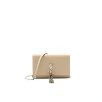 SAINT LAURENT / YSL KATE CHAIN WALLET IN BEIGE SHW