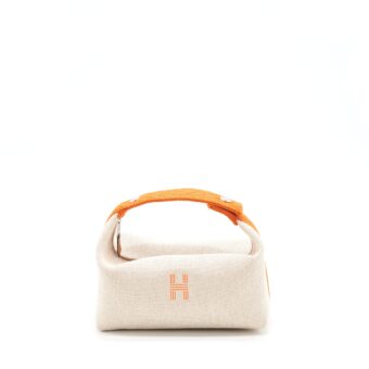 Hermes Trousse De Toilette Bride A Bracpetit Modele Beige/Orange