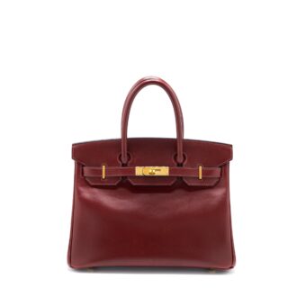 Hermes Birkin 30 Box Rouge H GHW Stamp X