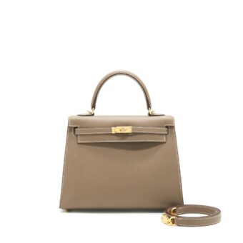 Hermes Kelly 25 Sellier Etoupe Epsom Leather GHW Stamp Z