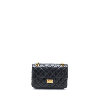 Chanel Mini 2.55 Reissue Flap Bag Aged Calfskin Black Brushed GHW (Microchip)