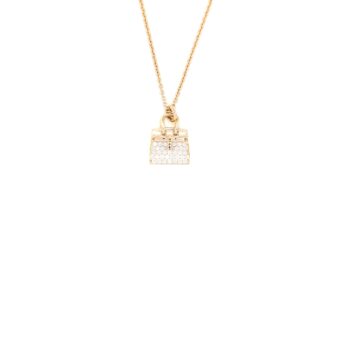 Hermes Amulettes Birkin Pendant Rose Gold With Diamonds