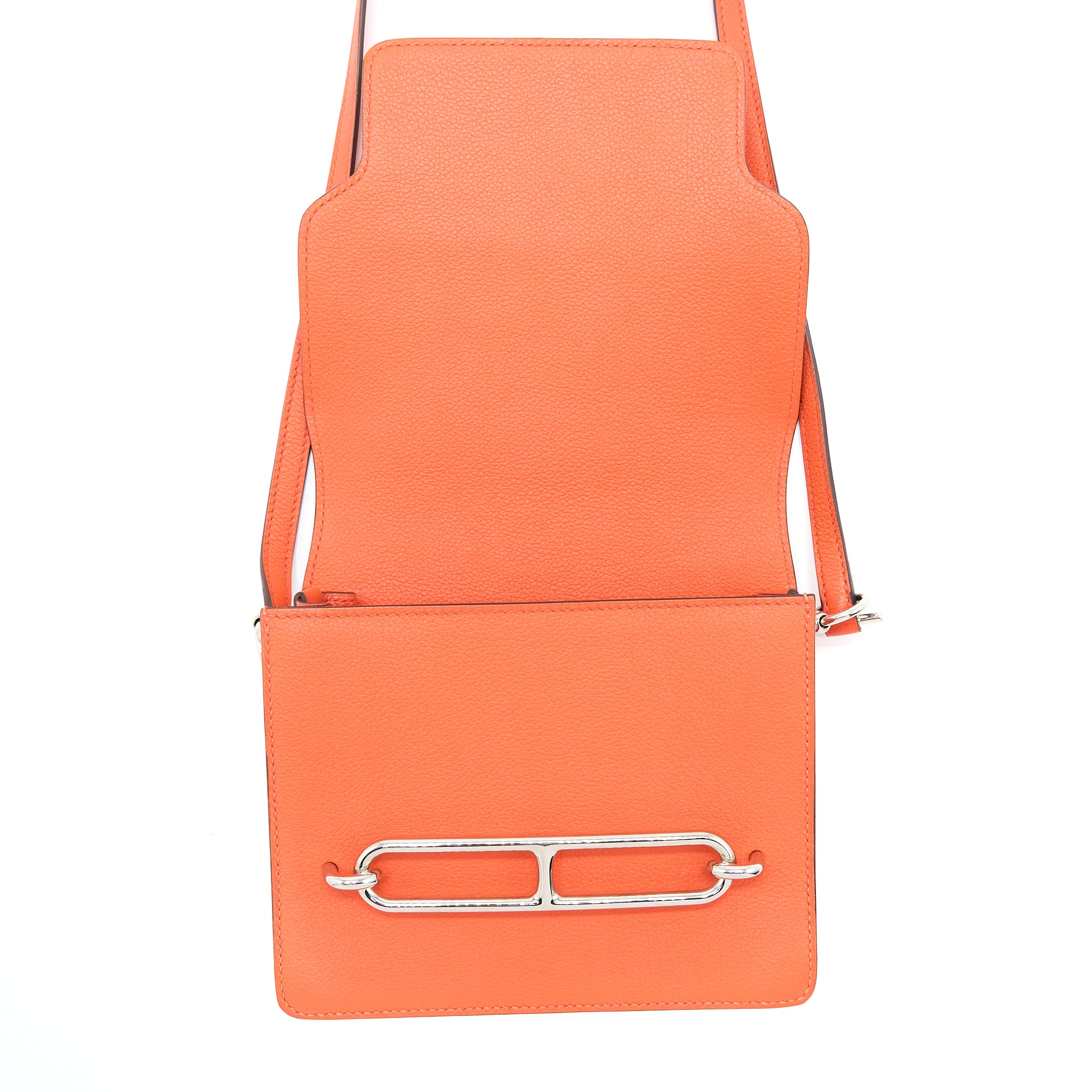 Hermes Mini Roulis Evercolor 9T Capucine SHW Stamp A - Image 11