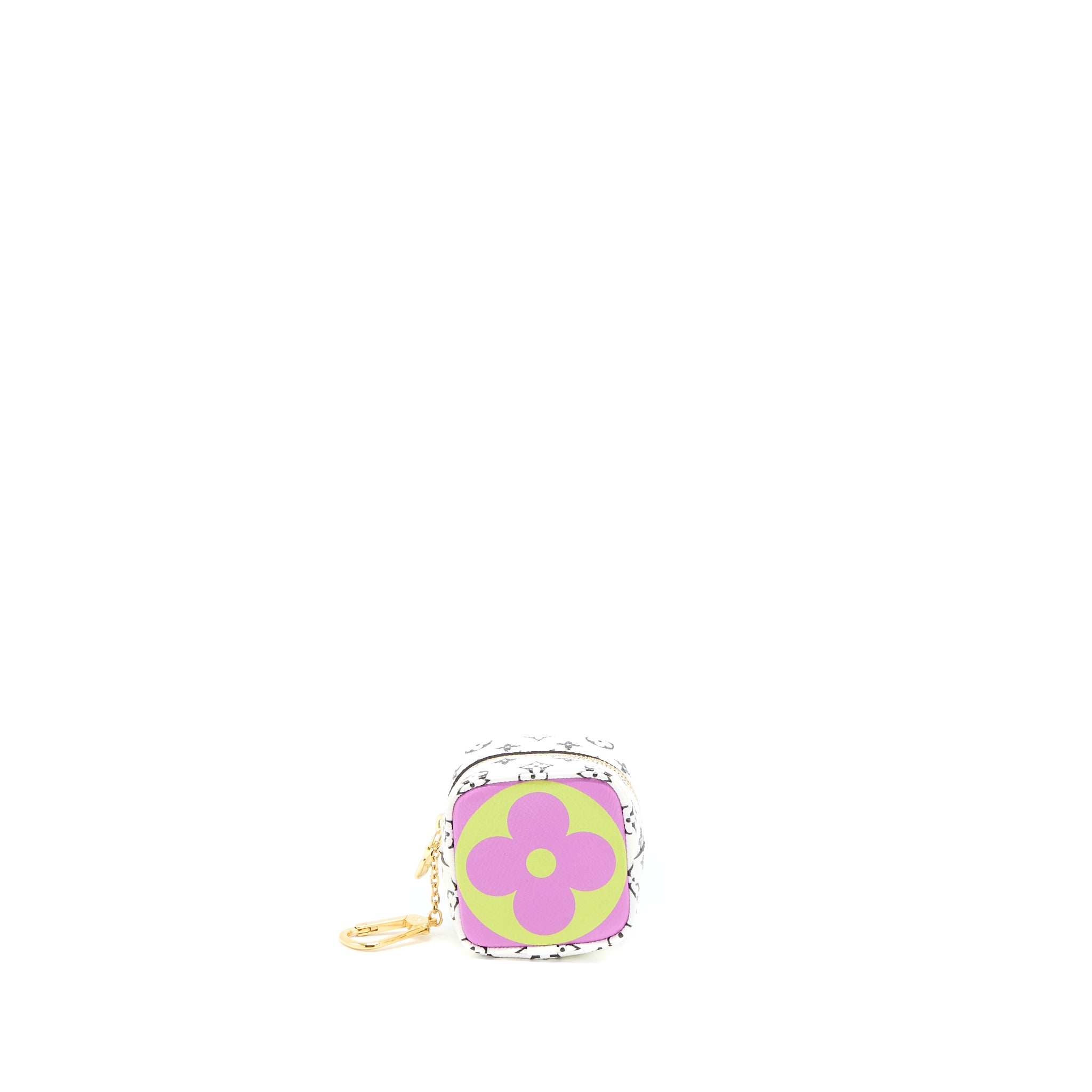 Louis Vuitton Key Chain Cube Coin Purse Monogram Canvas Multicolour GHW - Image 2