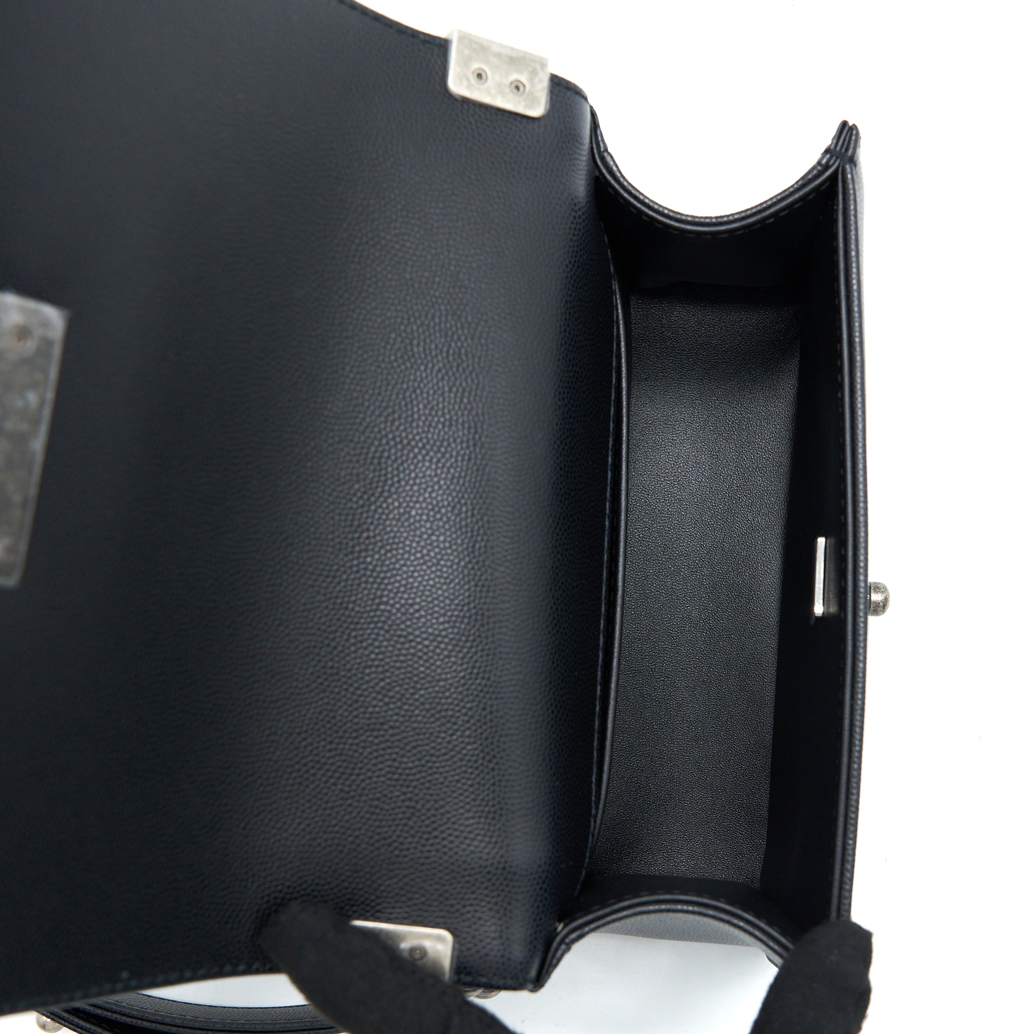 Chanel Small Boy Bag Caviar Black Ruthenium SHW (Microchip) - Image 6