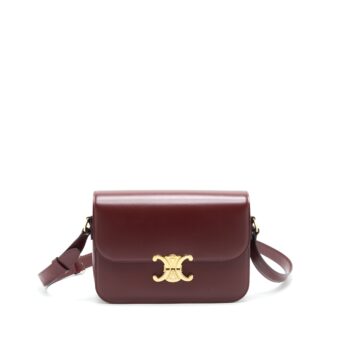 Celine Medium Triomphe Bag Dark Red GHW