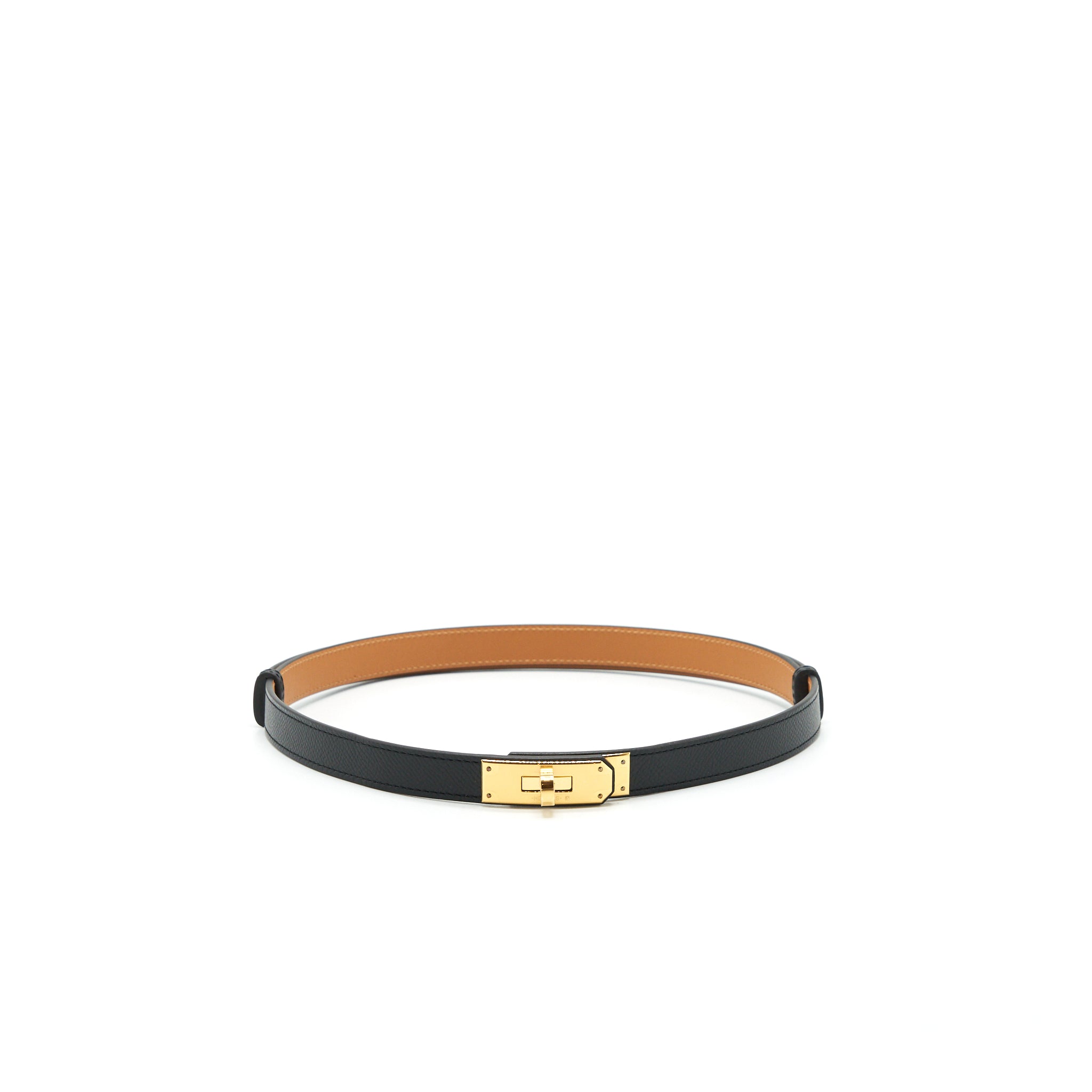 Hermes Kelly 18 Belt Black GHW Stamp Z