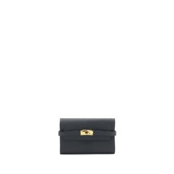 Hermes Kelly Wallet Compact Wallet Black GHW