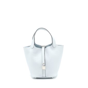 Hermes Picotin 18 Lock Bag Clemence 08 Blue Pale SHW Stamp U