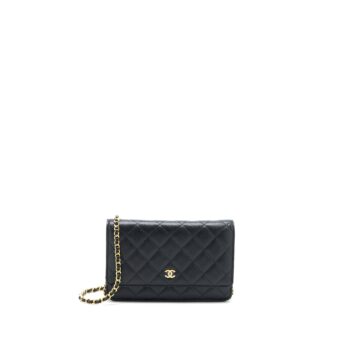 Chanel Classic Wallet On Chain Caviar Black GHW (Microchip)