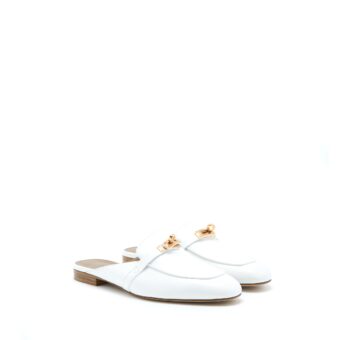 Hermes Size 40 Oz Mule Calfskin Blanc RGHW