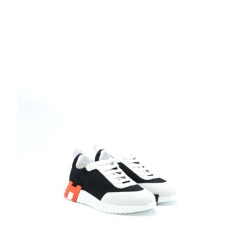 Hermes Size 37 Bouncing Sneaker Black/White/Orange