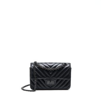 Chanel Mini 2.55 Reissue Chevron Calfskin So Black