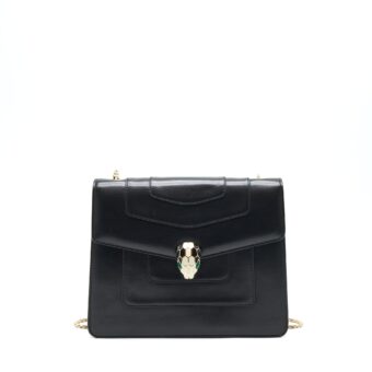 Bvlgari serpenti Forever Flap bag Large black GHW