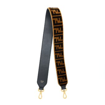 Fendi Strap You Textured-effect Leather Shoulder Strap Brown GHW