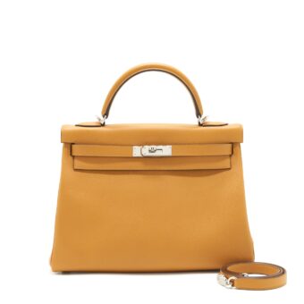 Hermes Kelly 32 Evercolor Caramel / Rose D'ete SHW stamp Y