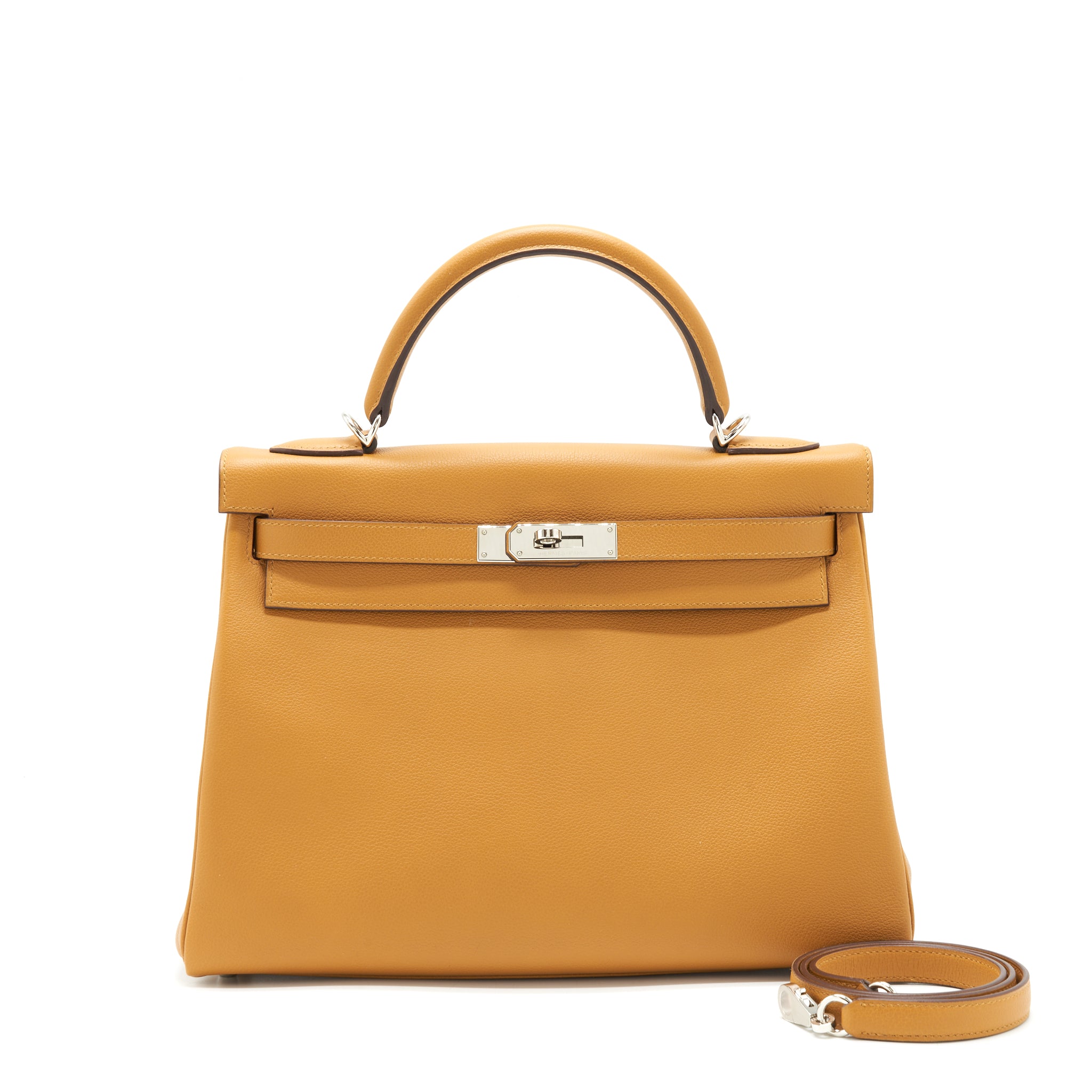 Hermes Kelly 32 Evercolor Caramel / Rose D'ete SHW stamp Y