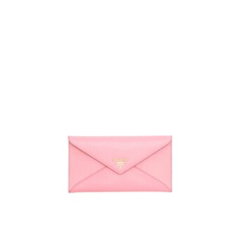 PRADA Saffiano Envelope Wallet in Pink GHW
