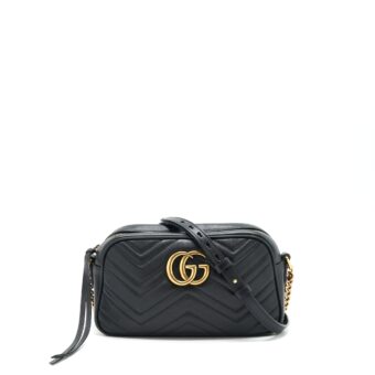 Gucci Marmont small matelasse shoulder bag black GHW