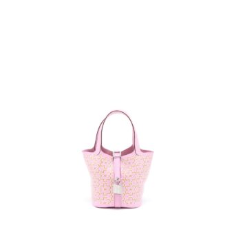 Hermes Lucky Daisy Micro Picotin 14 Lock Bag Swift Mauve Sylvestre SHW Stamp U