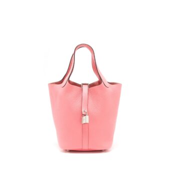 Hermes picotin 18 lock Bag Rose azalee SHW stamp A