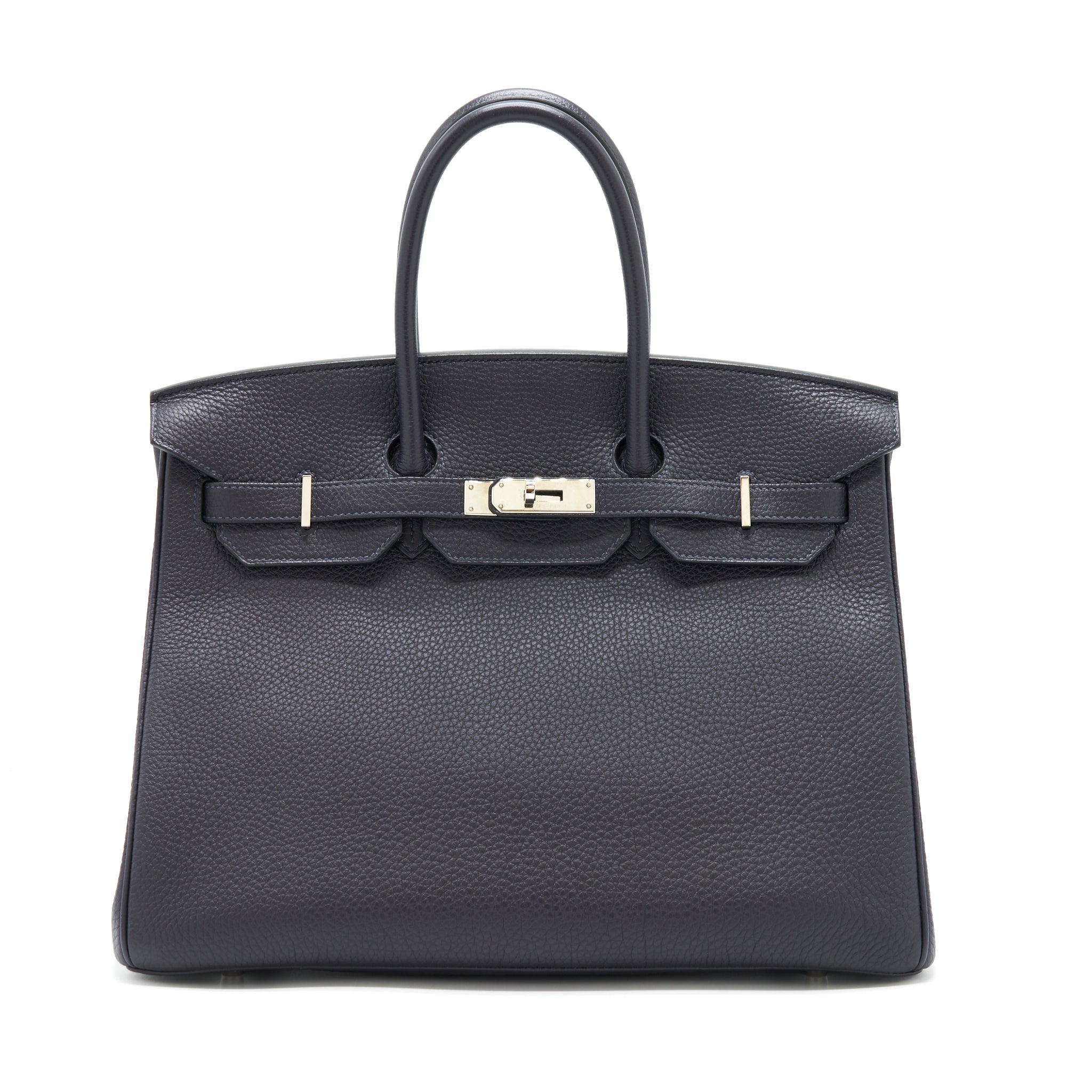 Hermes birkin 35 Togo blue nuit SHW Stamp Square O