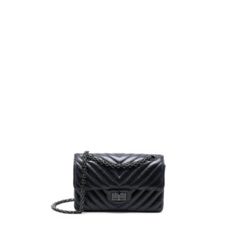 Chanel Mini Reissue 2.55 Flap Bag Chevron Aged Calfskin So Black