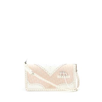 Dior Pink Logo Monogram Lace Handbag Pearl D Strap Charm SHW
