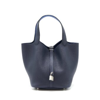 Hermes Picotin 22 Lock Bag Bleu Nuit/Bleu France SHW Stamp Z