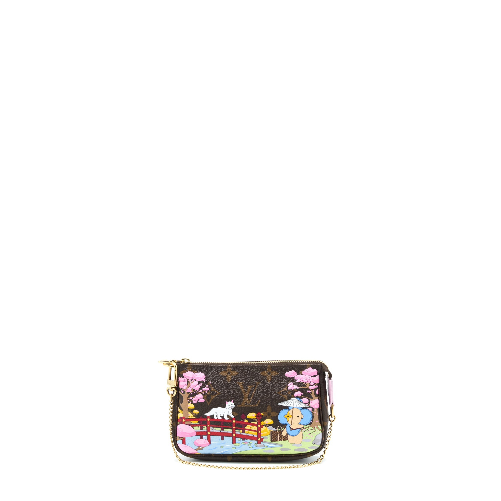 Louis Vuitton Mini Pochette Limited Edition Monogram Canvas / Pink GHW