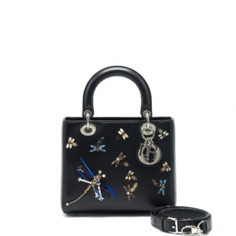 Dior Medium Lady Dior Limited Edition Lambskin Black/Multicolor SHW