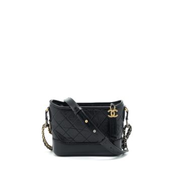 Chanel Small Gabrielle Hobo Bag Calfskin Black With Multicolour Hardware