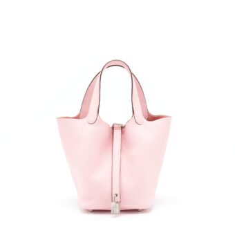 Hermes Picotin 18 Lock Bag Clemence 3Q Rose Sakura SHW Stamp Z