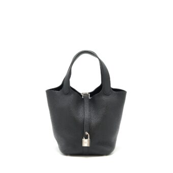 Hermes picotin 18 Lock bag black SHW Stamp square O