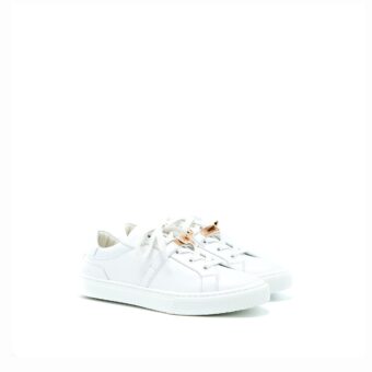 Hermes Size 38.5 Day Sneaker White Rose Gold Buckle