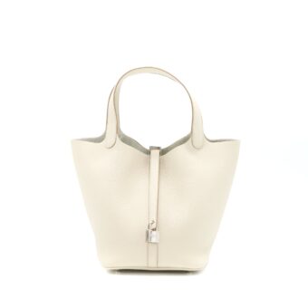 Hermes Picotin 22 Lock Bag Clemence 8L Beton SHW Stamp U