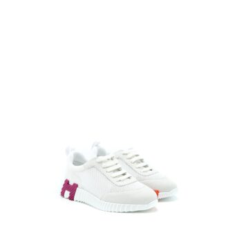 Hermes Size 36.5 Femme Bouncing Sneaker Suede/Goatskin White/Multicolour