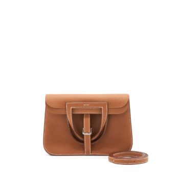 Hermes Halzan 25 Bag Clemence Gold SHW Stamp U