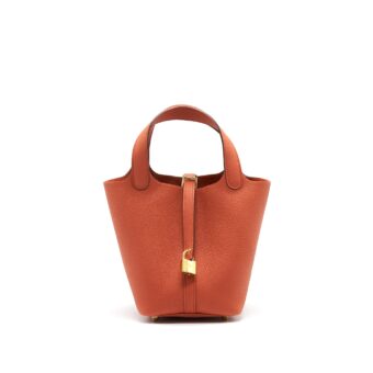 Hermes Picotin 18 Lock Bag Taurillon Maurice Leather, Terre Battua with GHW