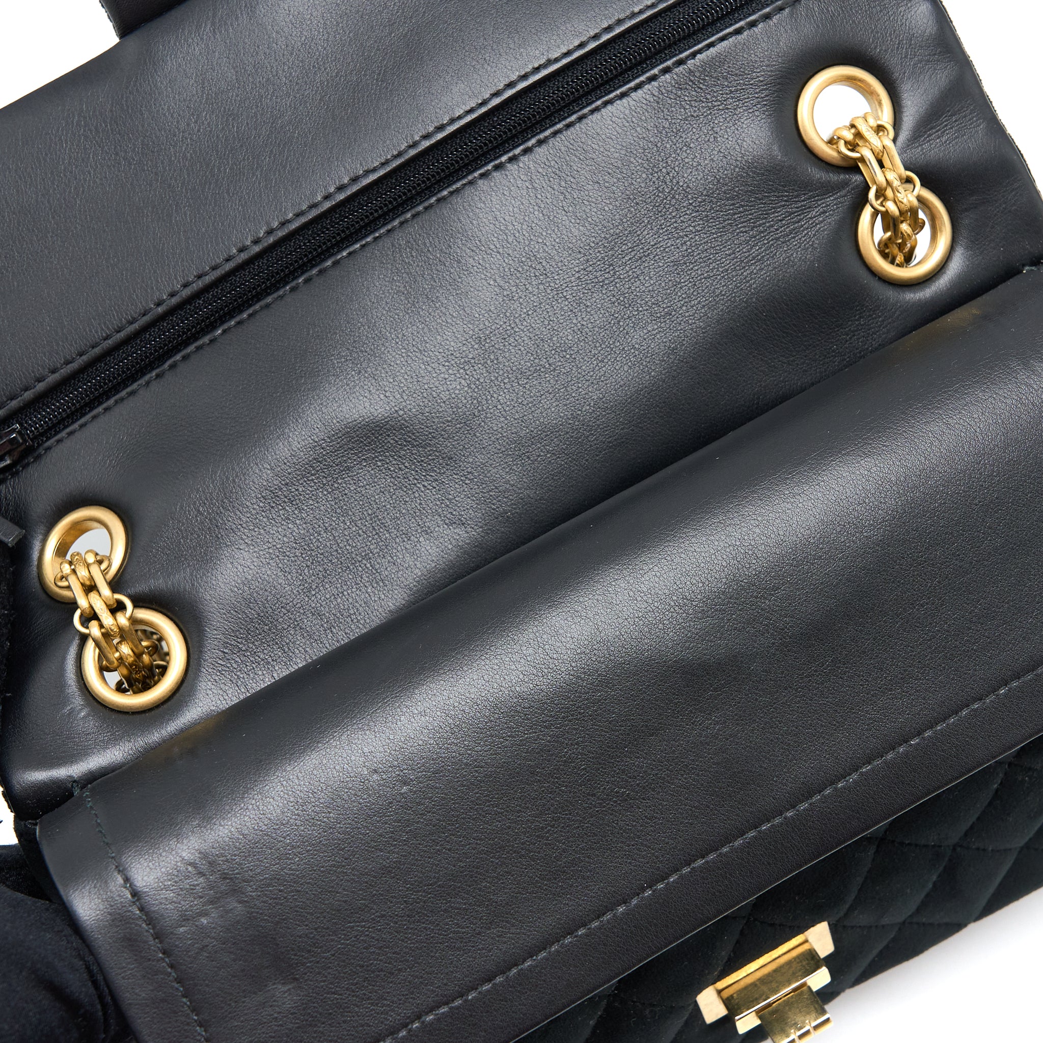 Chanel Small 2.55 Reissue Flap Bag Velvet Black GHW - Image 8