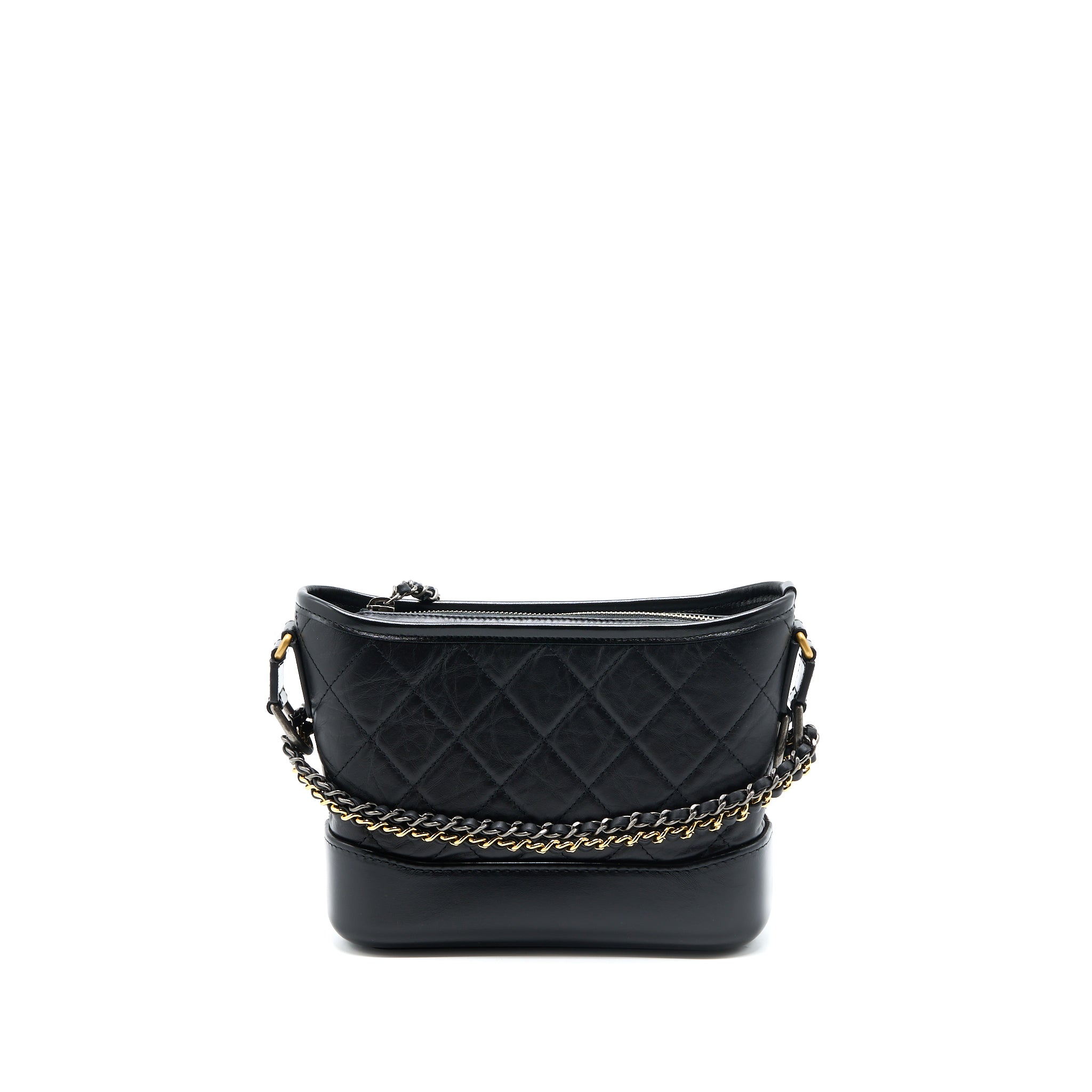 Chanel Small Gabrielle Bag Aged Calfskin Black Multicolour Hardware (Microchip) - Image 2
