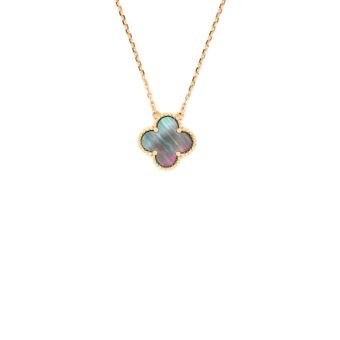 Van Cleef & Arpels Vintage Alhambra Pendant Grey-Mother-Of-Pearl Rose Gold
