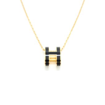 Hermes Pop H Pendant Black GHW