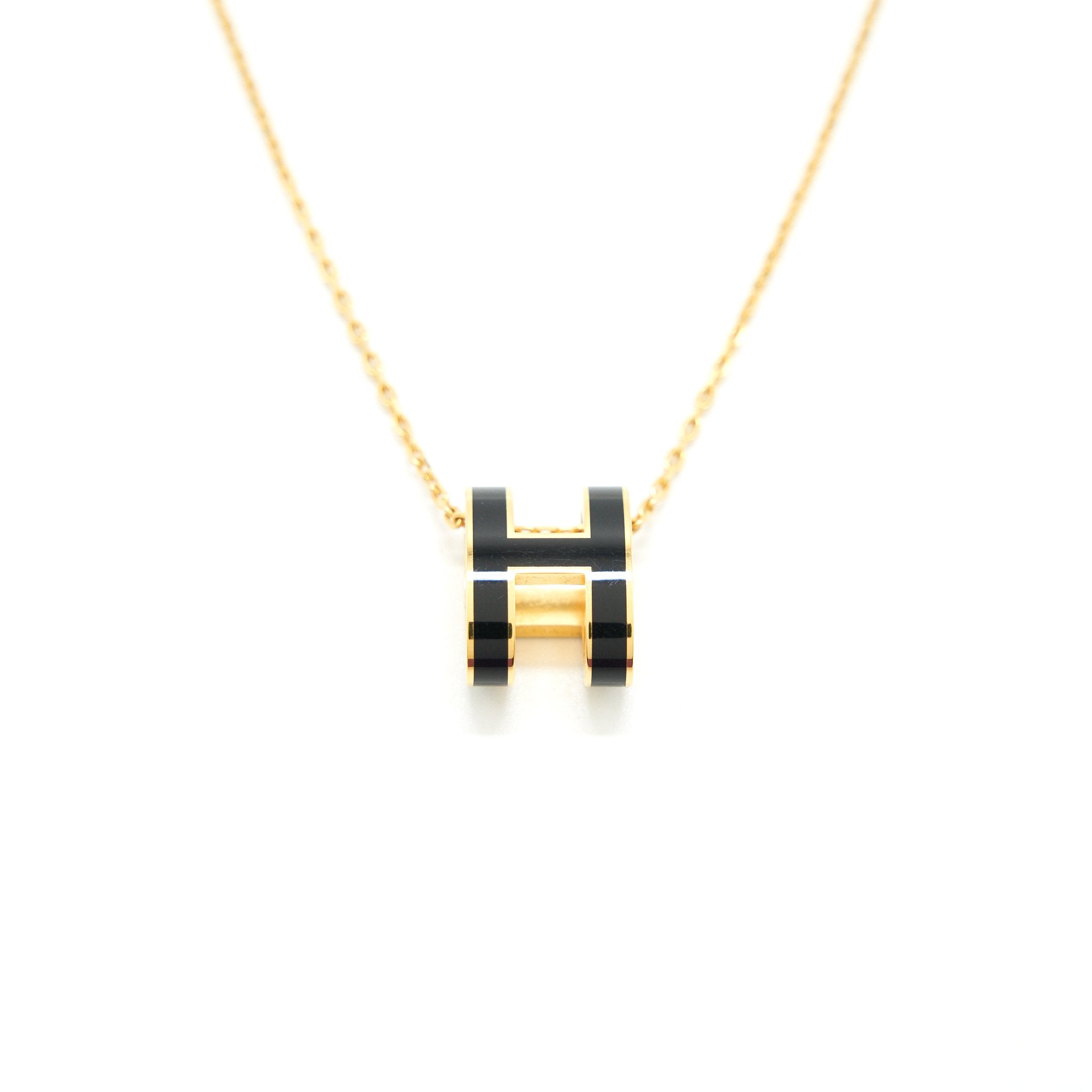 Hermes Pop H Pendant Black GHW