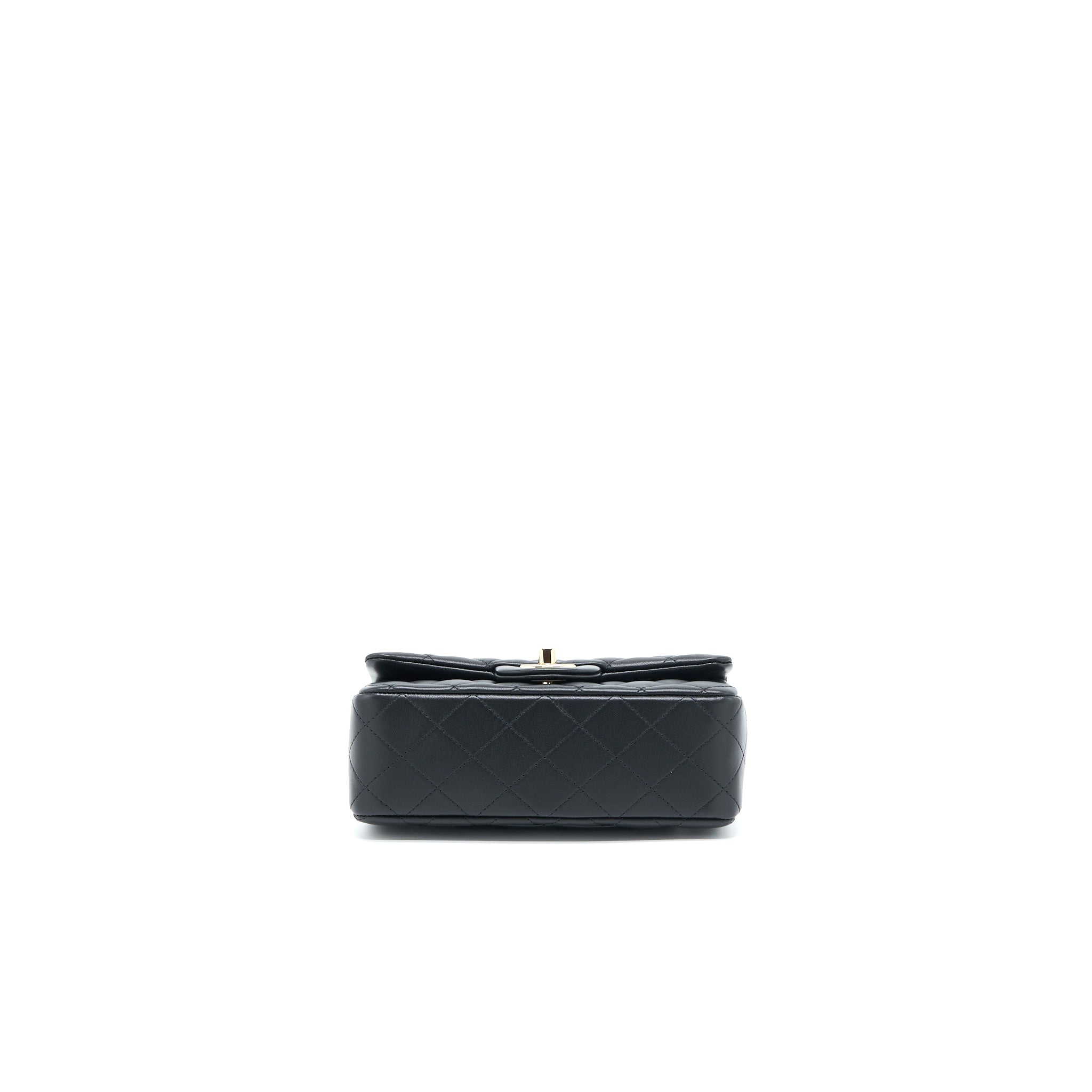 Chanel Top Handle Mini Rectangular Flap Bag Lambskin Black LGHW (Microchip) - Image 5