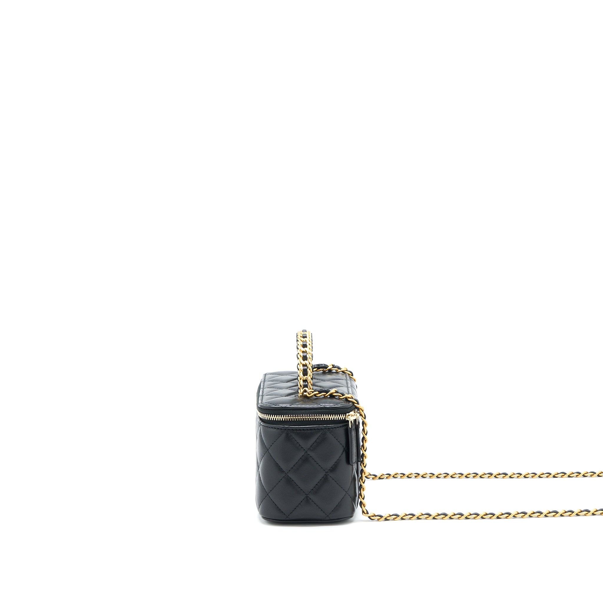 Chanel Top Twist Chain Handle Long Vanity with Chain Lambskin Black Brushed GHW (Microchip) - Image 3