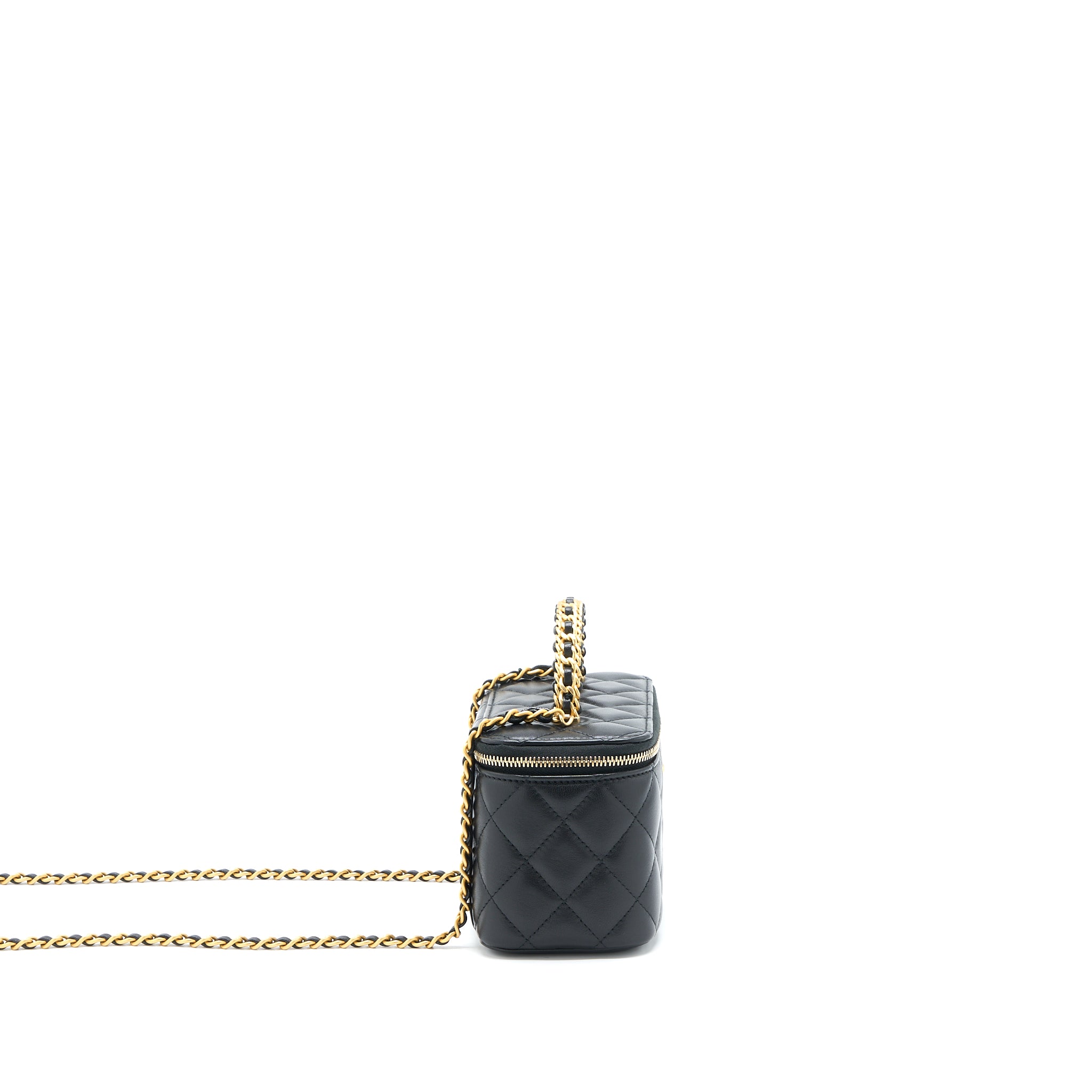 Chanel Top Twist Chain Handle Long Vanity with Chain Lambskin Black Brushed GHW (Microchip) - Image 4