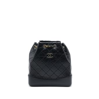 Chanel Small Gabrielle Backpack Aged Calfskin Black Multicolour Hardware (Microchip)
